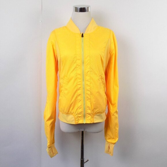 Lululemon Jacket Run two to make it Sz 6 Reversible Burning Yellow Mellow Yellow - Picture 5 of 12